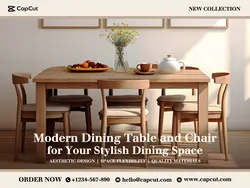 Furniture Modern Dining Table and Chair Product Display
