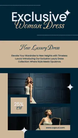 Blue Modern Exclusive Woman Dress Instagram Story