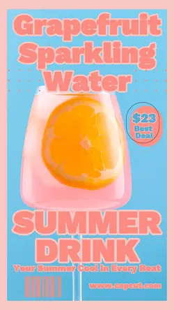 Food Grapefruit Sparkling Water Instagram Story