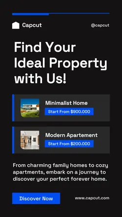 Black Modern Property Promotion Instagram Story