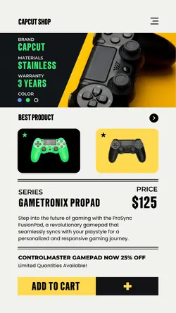 Gamepad Product Display for Instagram story