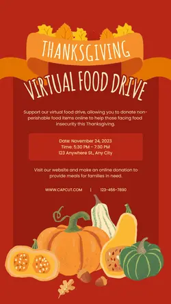 Thanksgiving Charity Event Instagram Story