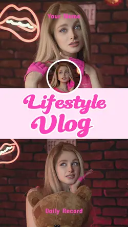 Pink Lifestyle Vlog Youtube Thumbnail 9:16