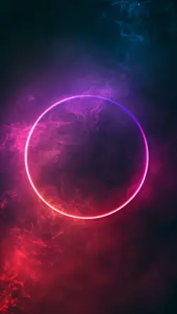 Wallpaper creative poster neon circle in a middle of a dark