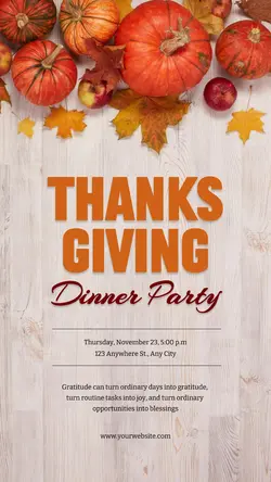 Thanksgiving Diner Party Instagram Story