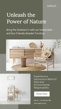 Wooden Furniture Product display Instagram story
