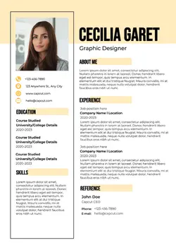 Non-marketing Resume Yellow Minimalist