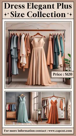 Dress Elegant Plus Size Collection Product Display Tik Tok Cream Minimalist