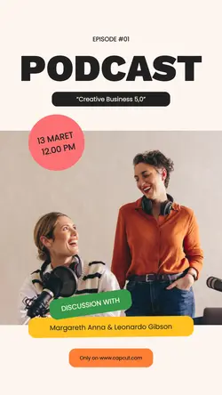 Cream Minimalist Podcast Instagram Post