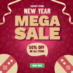 New Year Mega Sale Instagram Post