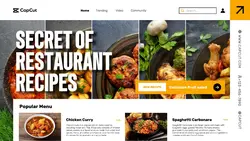 White Modern Food Recipe Menu Website