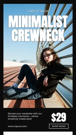 Minimalist Fashion Crewneck Promotion Instagram Story
