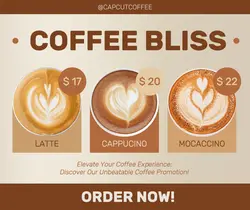 Brown Simple Food Coffee Promotion Facebook Post