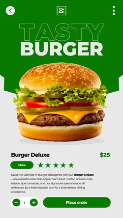 Burger Food Delivery Mobile Web Design Page