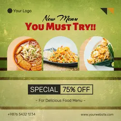 New Menu Restaurant Food For Instagram Feed