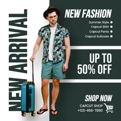 Fashion Industry Instagram Post Green Summer Shirt