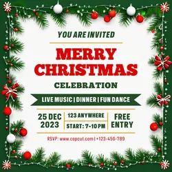 Merry Christmas Celebration Invitation Instagram post