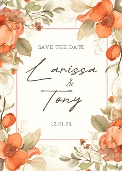 Non-Marketing Floral Wedding Invitation 