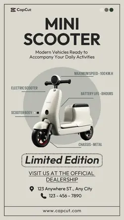 Minimalist Scooter Product Display Instagram Story