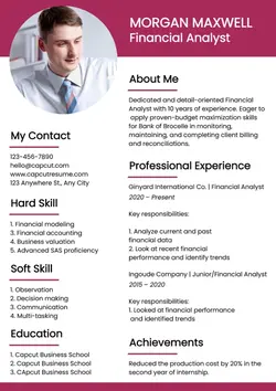 Business Resume Financial Analyst