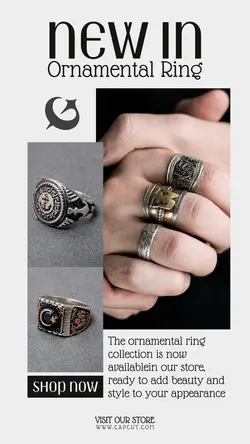 New In Ornamental Ring Jewelry Template Instagram Story