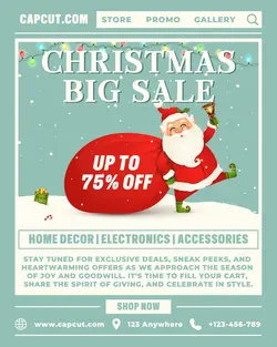 Christmas Big Sale Poster Promotion IG Portrait