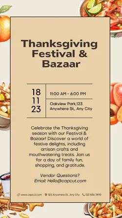 Thanks Giving Festival Brown Instagram Story