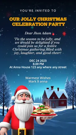 Christmas card Invitation Instagram Story