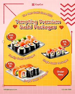 Food Yellow Red Sushi Promotion Instagram Potrait