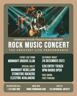 Rock Music Concert Promotion Social Media Post