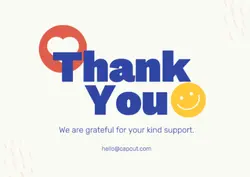 Non-Marketing Card Thank You White Minimalist