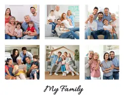 Non-marketing photo collage simple white my family