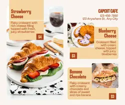 Yellow Food Croissant Menu Facebook Post