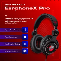 E-commerce Electronics - Product Callout Headphone - Blue Red