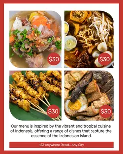 Indonesian Food Menu