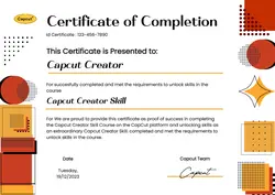 Non-Marketing Skill Certificate Brown Yellow Certificate