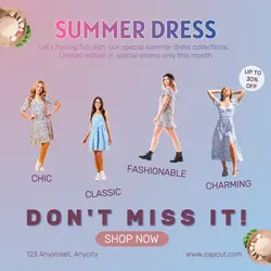 fashion summer dress promo instagram post