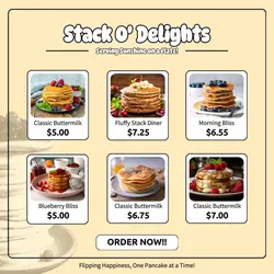 Food Pancake Menu Instagram Post