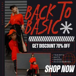 fashion product promotion red black