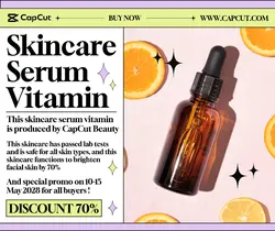 Skincare Serum Vitamin Promotion Facebook Post Soft Purple Green White Minimalist