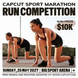 Sport Run Competition Promotion Instagram Post White Black FLat Modern