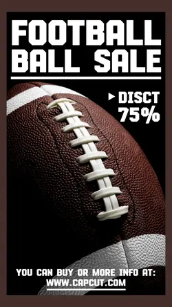 Football Ball Sale Promotion Instagram Story Brown White Flat Modern