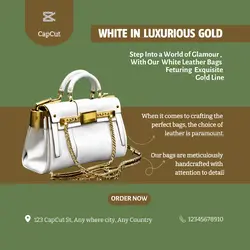 Fashion Industry, Display Produkct, instagram White leather bags