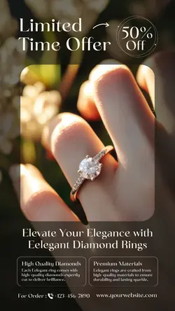Fashion Industry Jewelry Eelegant Diamond Ring Instagram Story