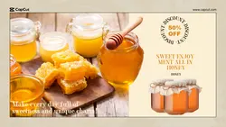 Foods Honey Discount Campaign minimalist style