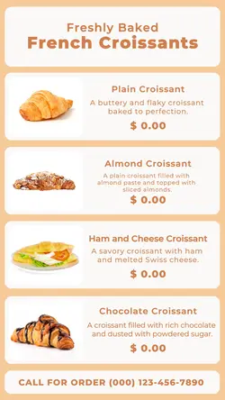 french croissants menu instagram post
