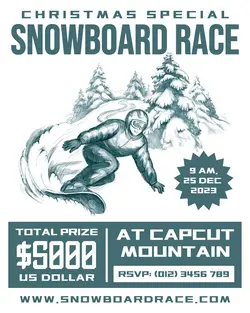 Christmas Event Snowboard Race championship Promotions Instagram Portrait
