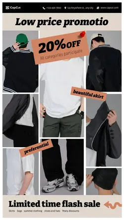 Clothing Low price promotion Discount Minimalist