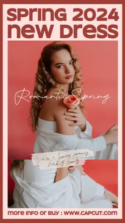 Spring 2024 New Dress Product Display Instagram Story Red Pink Minimalist