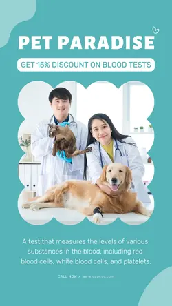 Blue Minimalist Pet Service Promotion Instagram Story